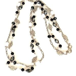 Lia Sophia Necklace 32” Silver Tone